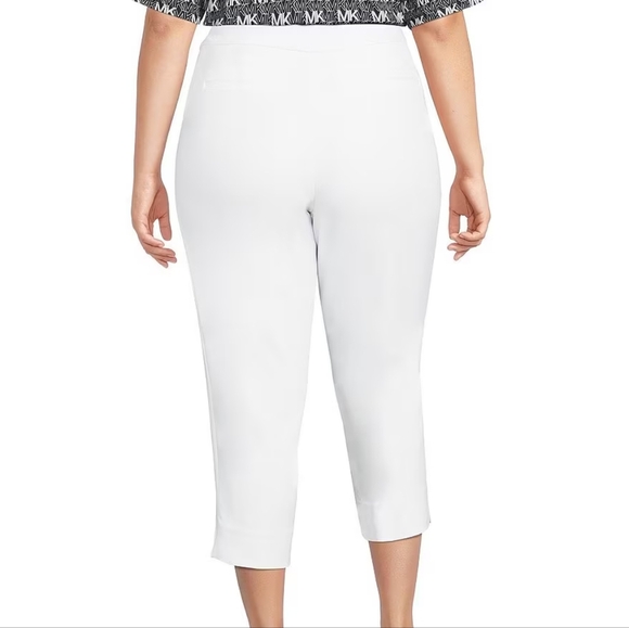 MICHAEL Michael Kors Plus Size Women Stretch Straight Leg Slit Hem Capri Size 22 - Picture 2 of 4
